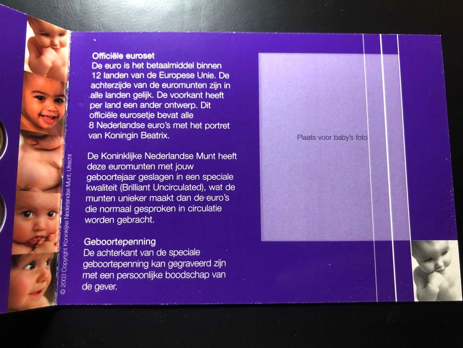 Set Anual Euros Holanda 2003 UNC - Baby Birth com Token