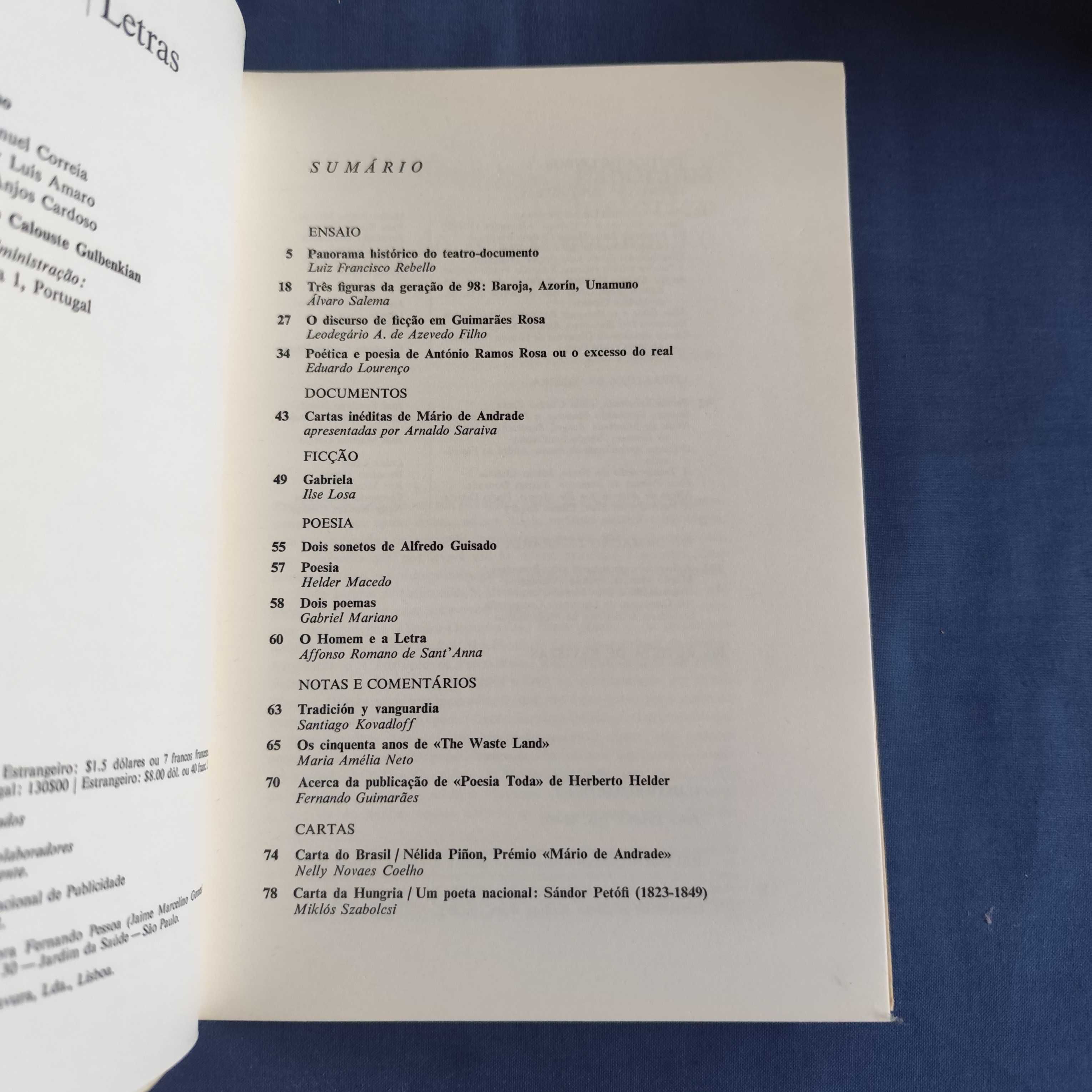 Revista Colóquio Letras 15 - Setembro 1973