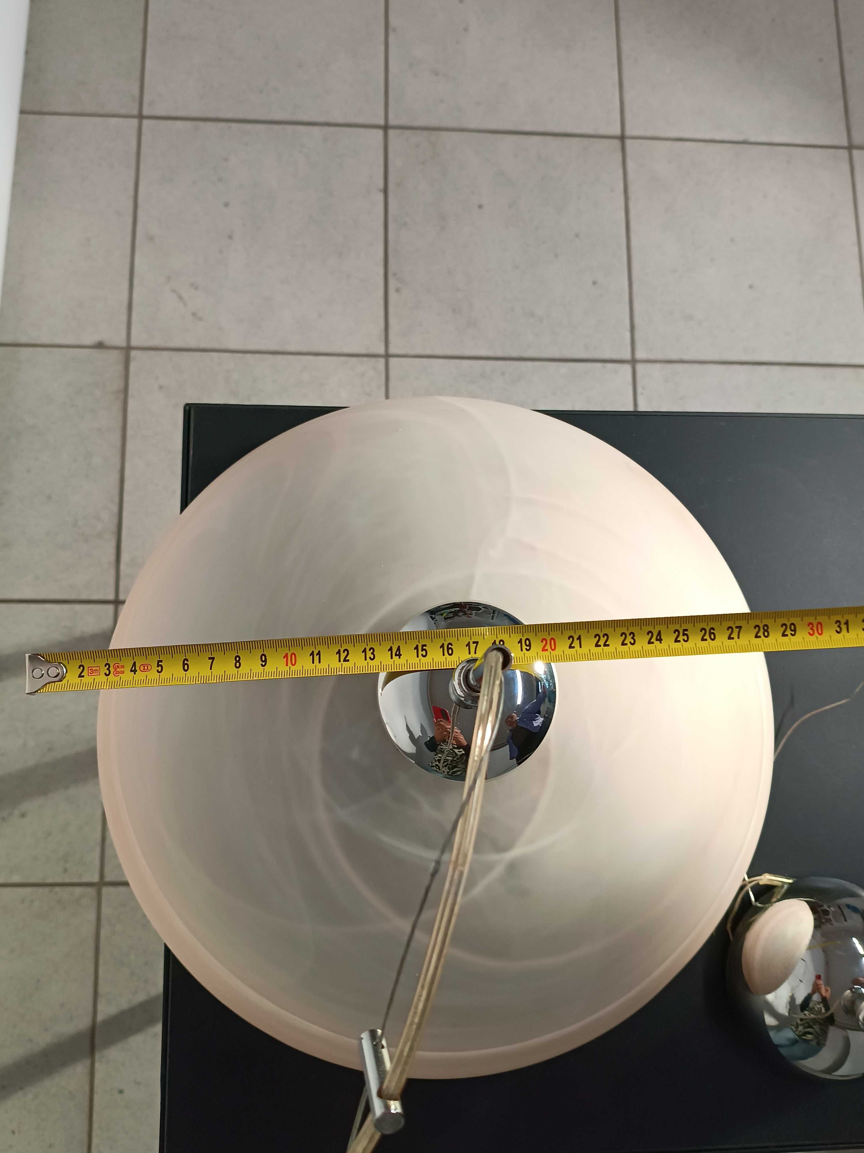 Lampa sufitowa żyrandol vintage szkło alabaster beż chrom