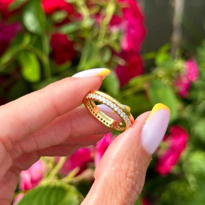 Срібна каблучка "Подвійний обідок" Pandora (Пандора) 163799C01