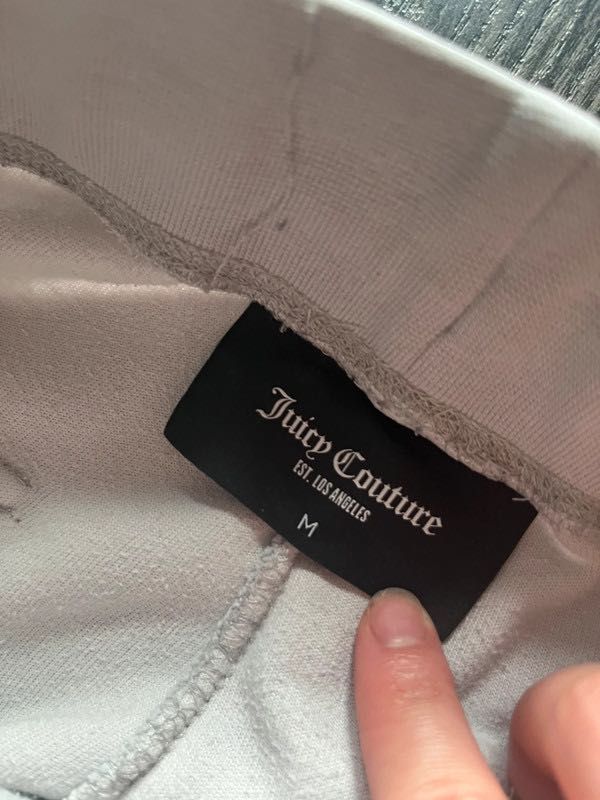 Juicy Couture szare dresy spodnie dresowe z ozdobnymi kieszeniami