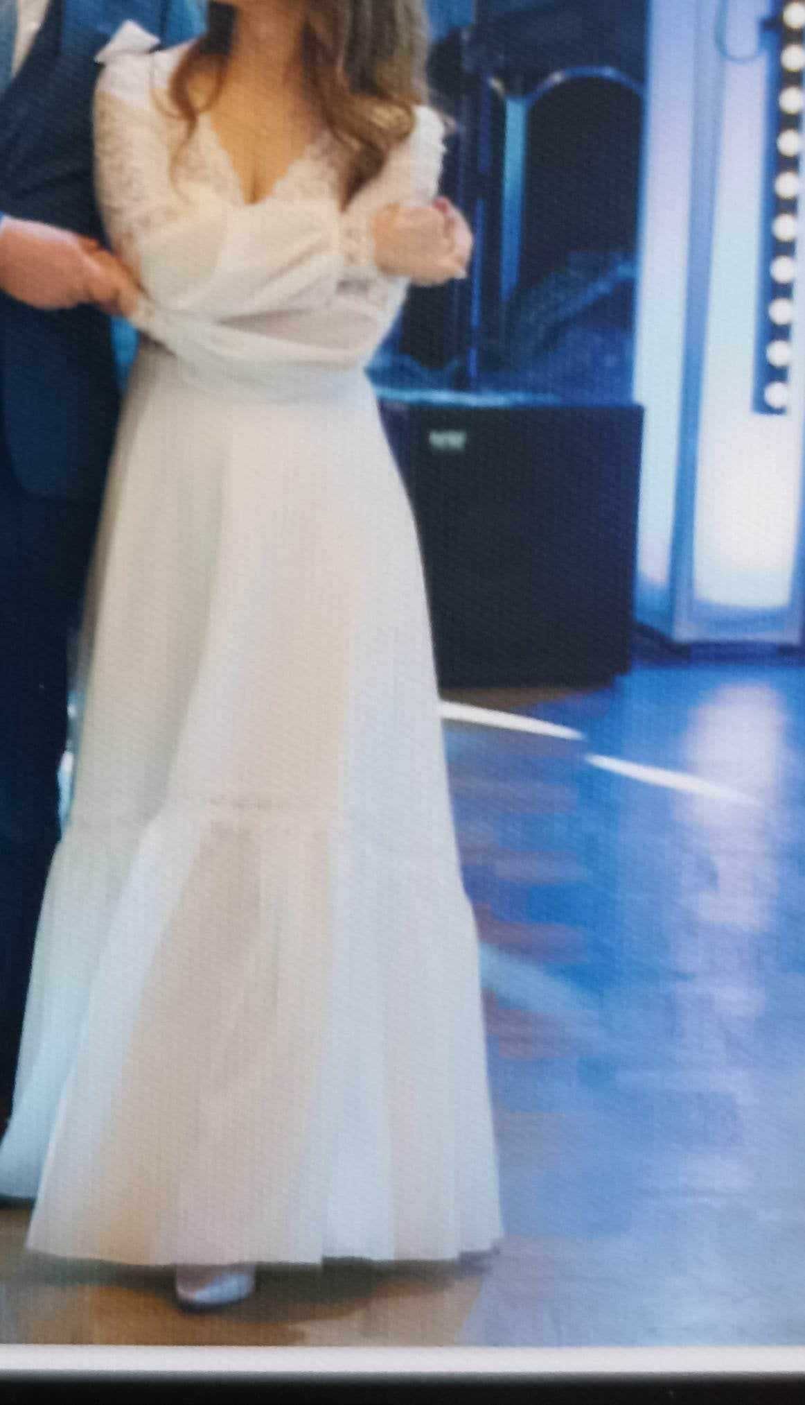Suknia ślubna długi rękaw boho rustykalna elegancka 34/XS na niską os.