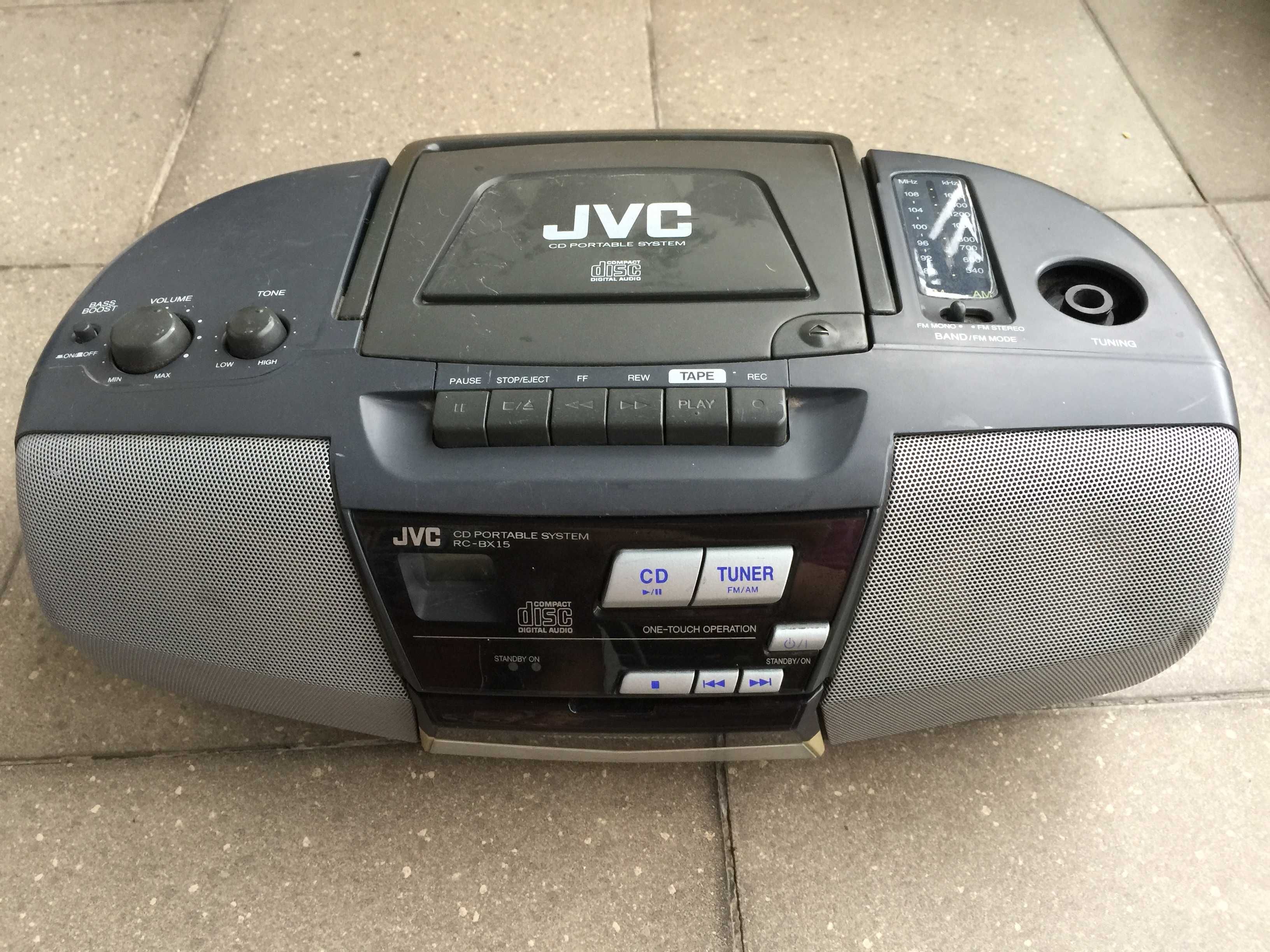 RADIO Magnetofon CD JVC RC-BX15 HI-FI Vintage JAPAN Boombox Lata 90-te