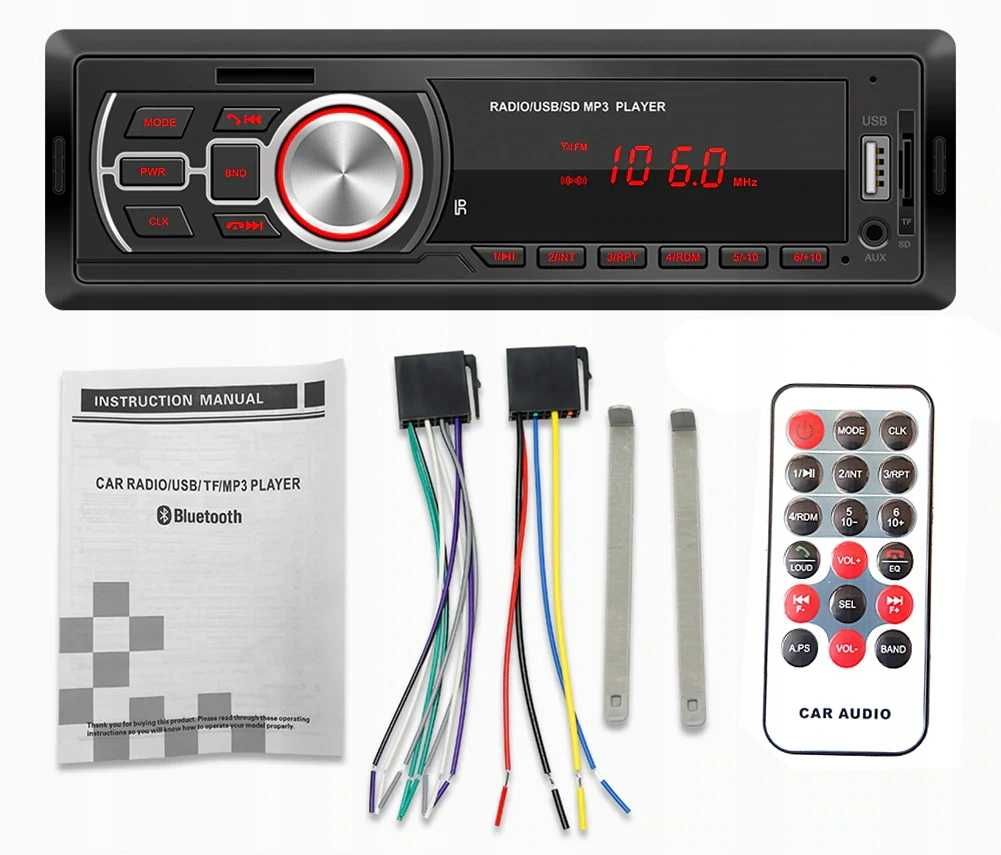 radio bluetooth usb pendrive karta pamięci tanie do samochodu niska ce
