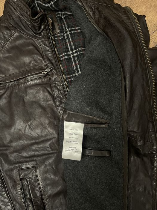 Kurtka pilotka skórzana ocieplana męska  retro Red One rozmiar L/XL