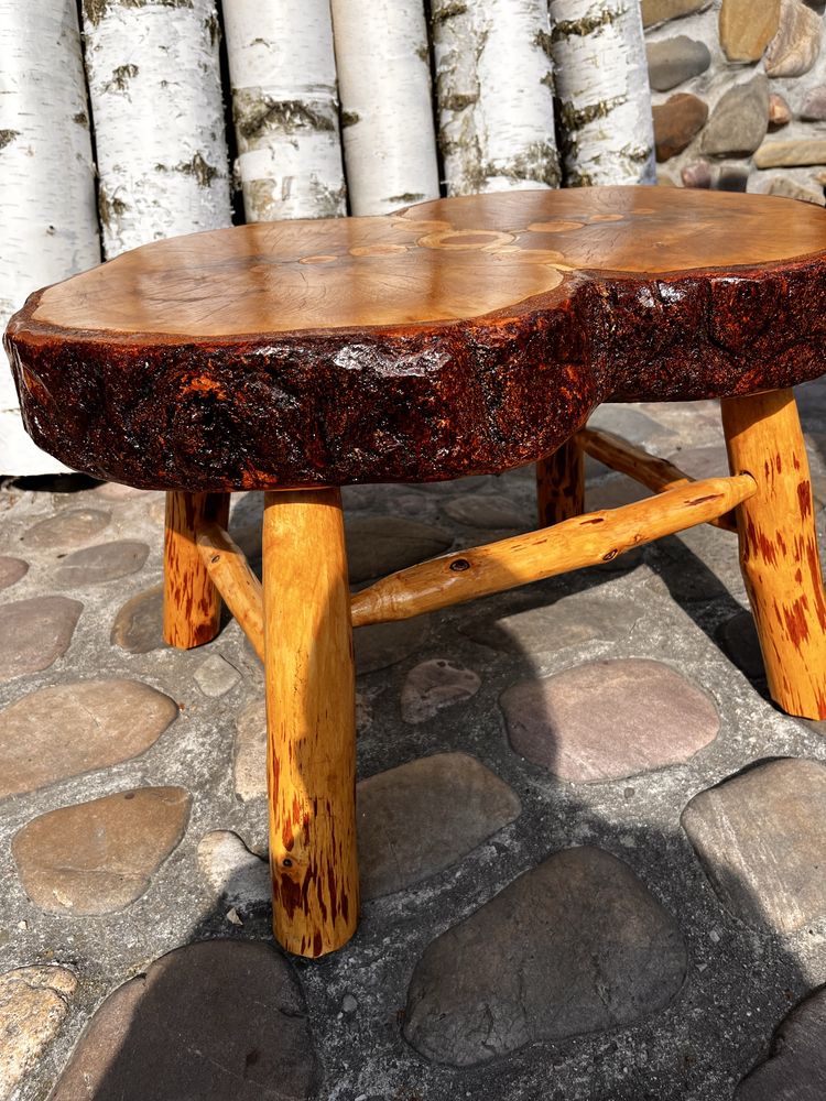 Krzesło drewniane podwójne z drewna handmade