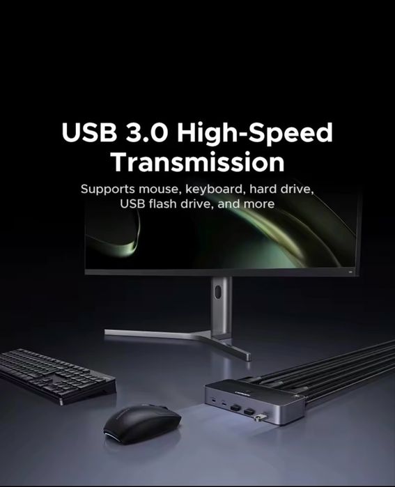 KVM Перемекач 8K UGREEN AK 700 Black