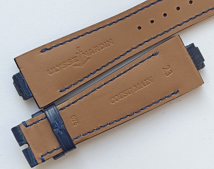 Ремешок Ulysse Nardin Marine 23/18 синий аллигатор