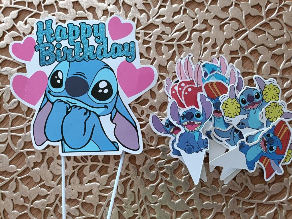Topper stitch tort urodzinowy babeczki muffinki urodziny