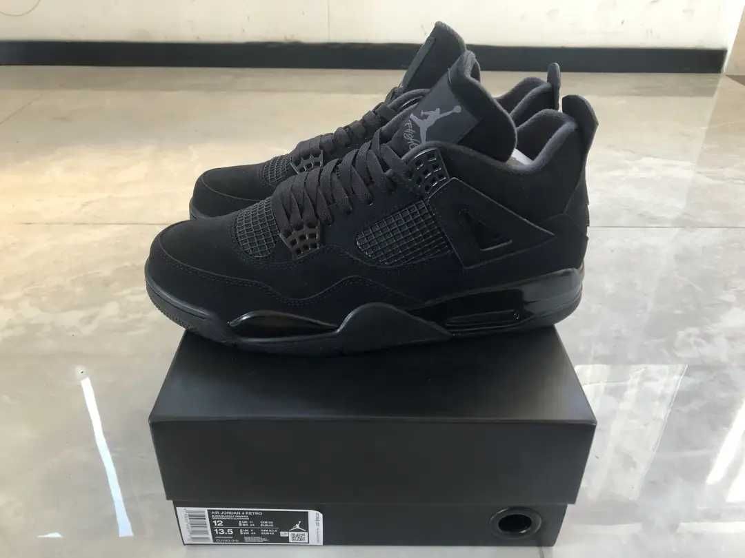 Nowość*NowyJordan4NikeAir4 BlackunisexTrampki 37.5