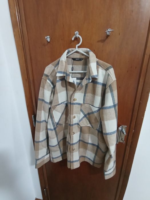 Camisa Oversized Xadrez Beige