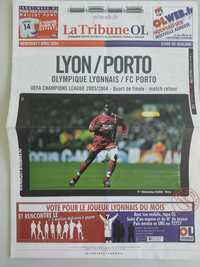 Programa oficial Lyon FC Porto 2003/2004 liga dos campeões