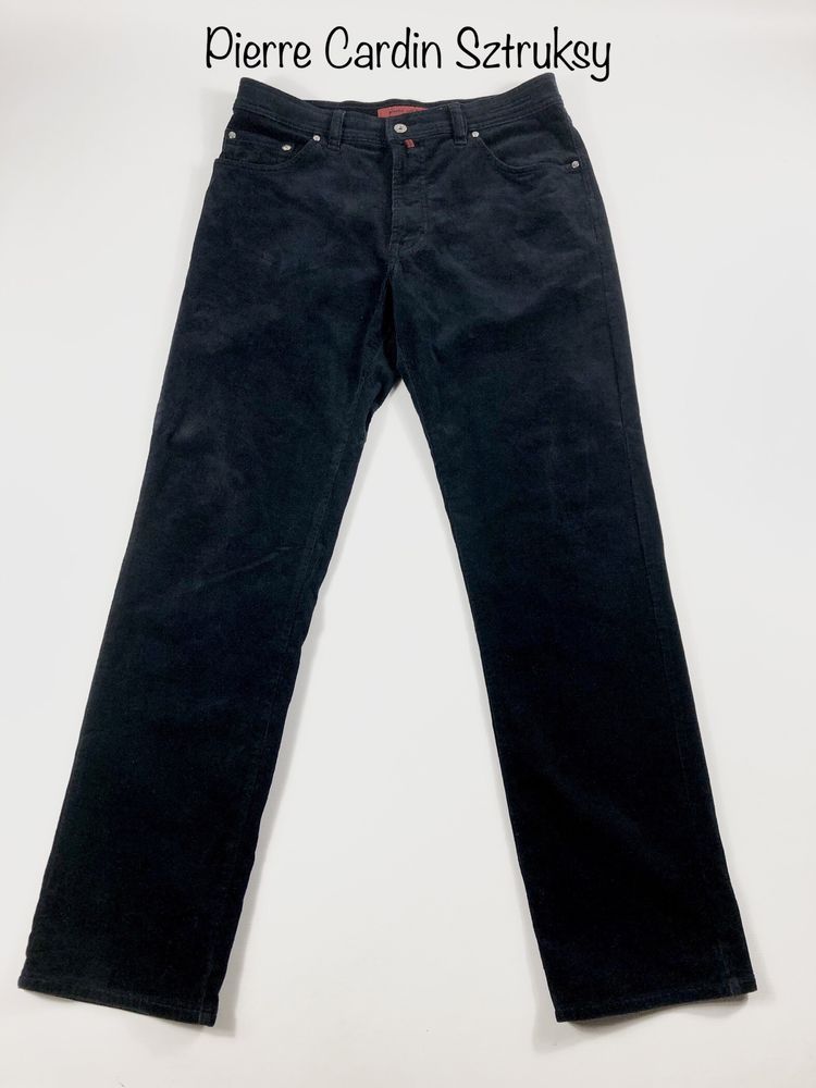 Granatowe spodnie męskie sztruksy Pierre Cardin Jeanswear