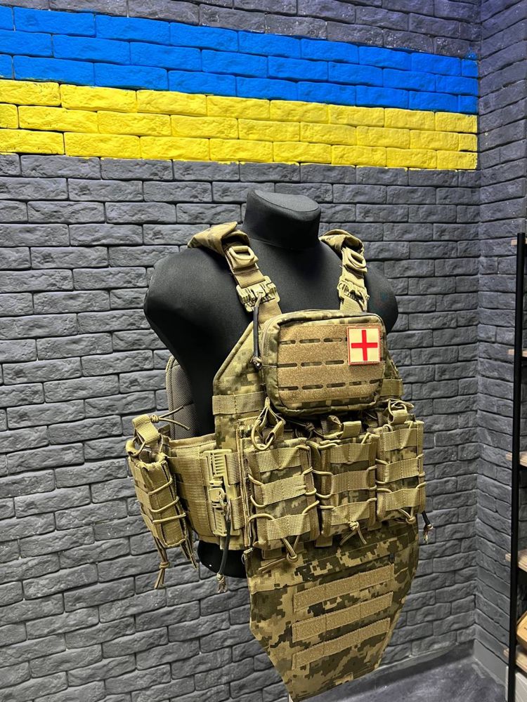 Плитоноска оригинал АТТАСК пиксель, плитоноска з підсумками піксель