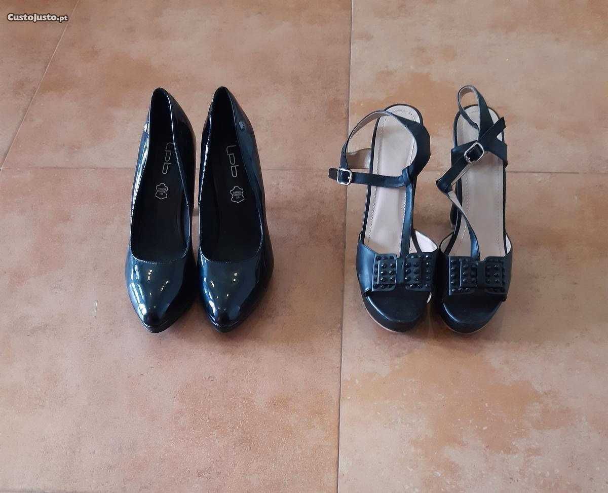1 Par de Sapatos, e 1 Par de Sandálias número 41 cor preto