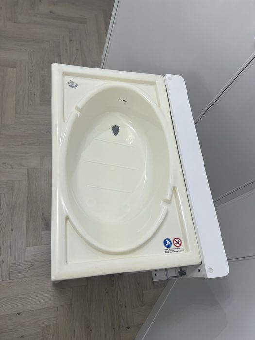 Przewijak wanienka 2w1 drewniany biały Roba