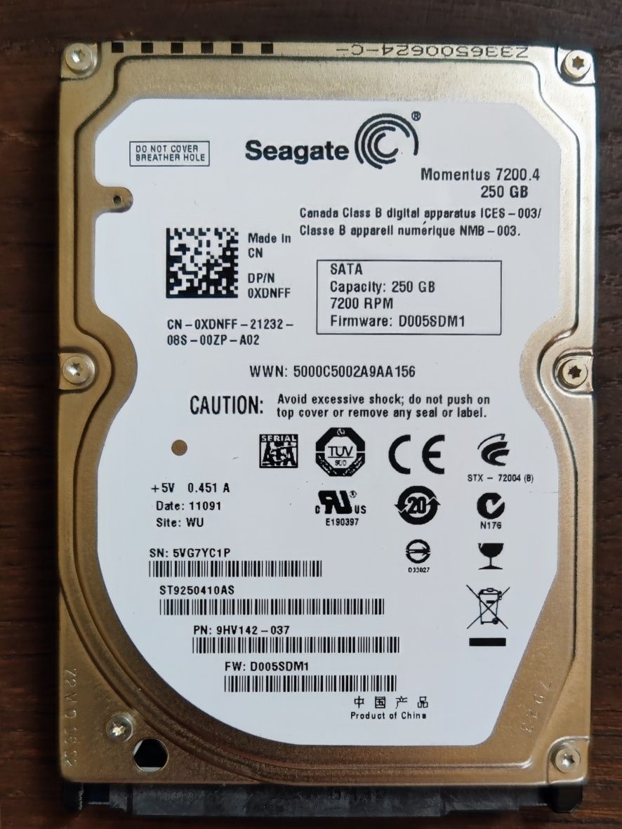 Disco Sata 500GB, 250GB, 200GB, 160GB.