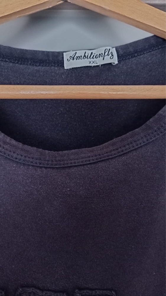 Czarny t-shirt męski bez rękawów Ambitionfly r.XXL