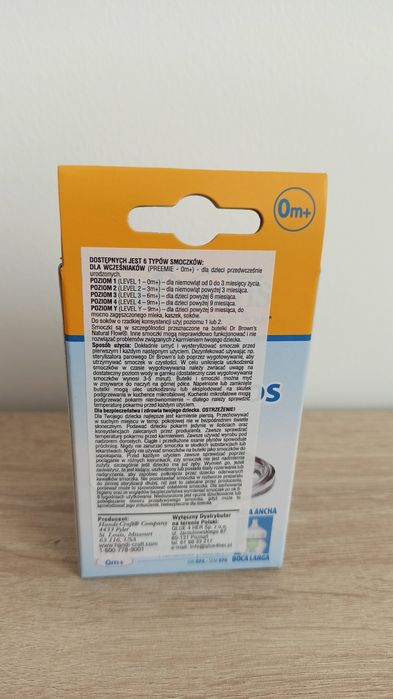 Dr Browns smoczki do szerokiej butelki dla wcześniaków P NOWE 2 szt
