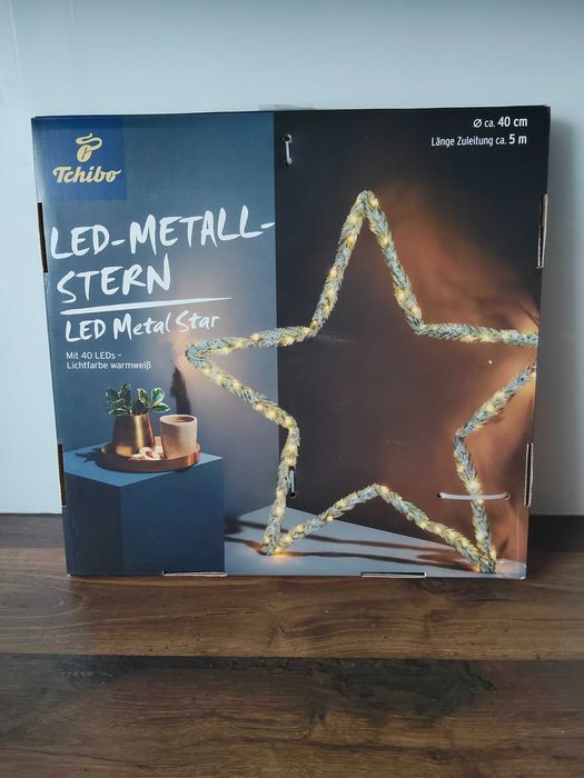 Dekoracja świąteczna świecąca gwiazda na drzwi, okno, ścianę