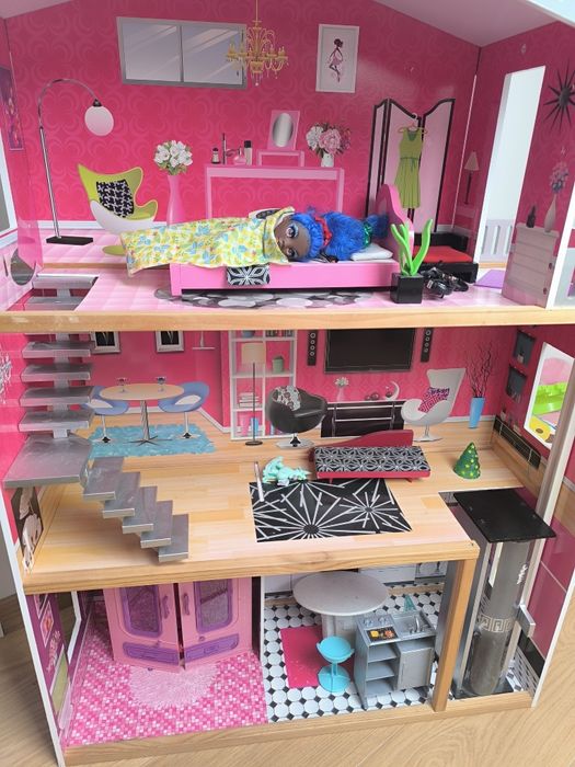 Drewniany domek barbie 114 cm ecotoys