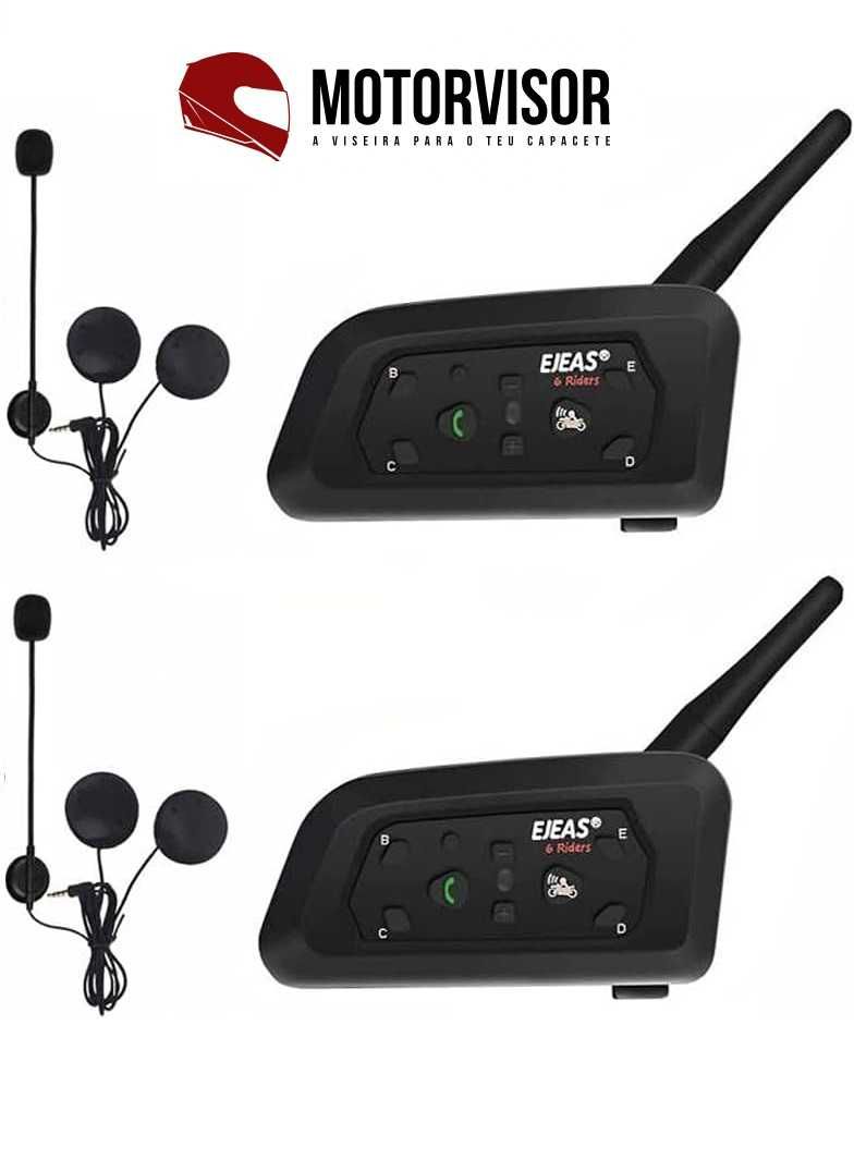 Motorvisor - 2 x Intercomunicadores EJEAS V6 Pro (1200m)