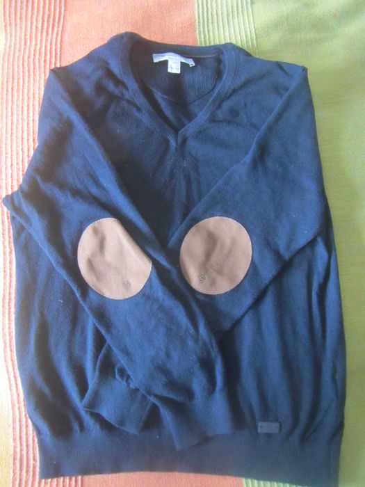 Massimo Dutti.. Dziecięcy, elegancki, granatowy sweterek. 9-10 lat.