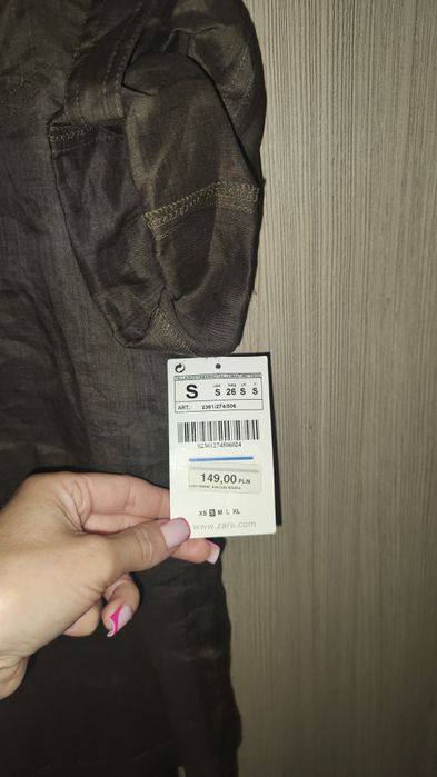 Brązowa czekoladowa koszula tunika Zara