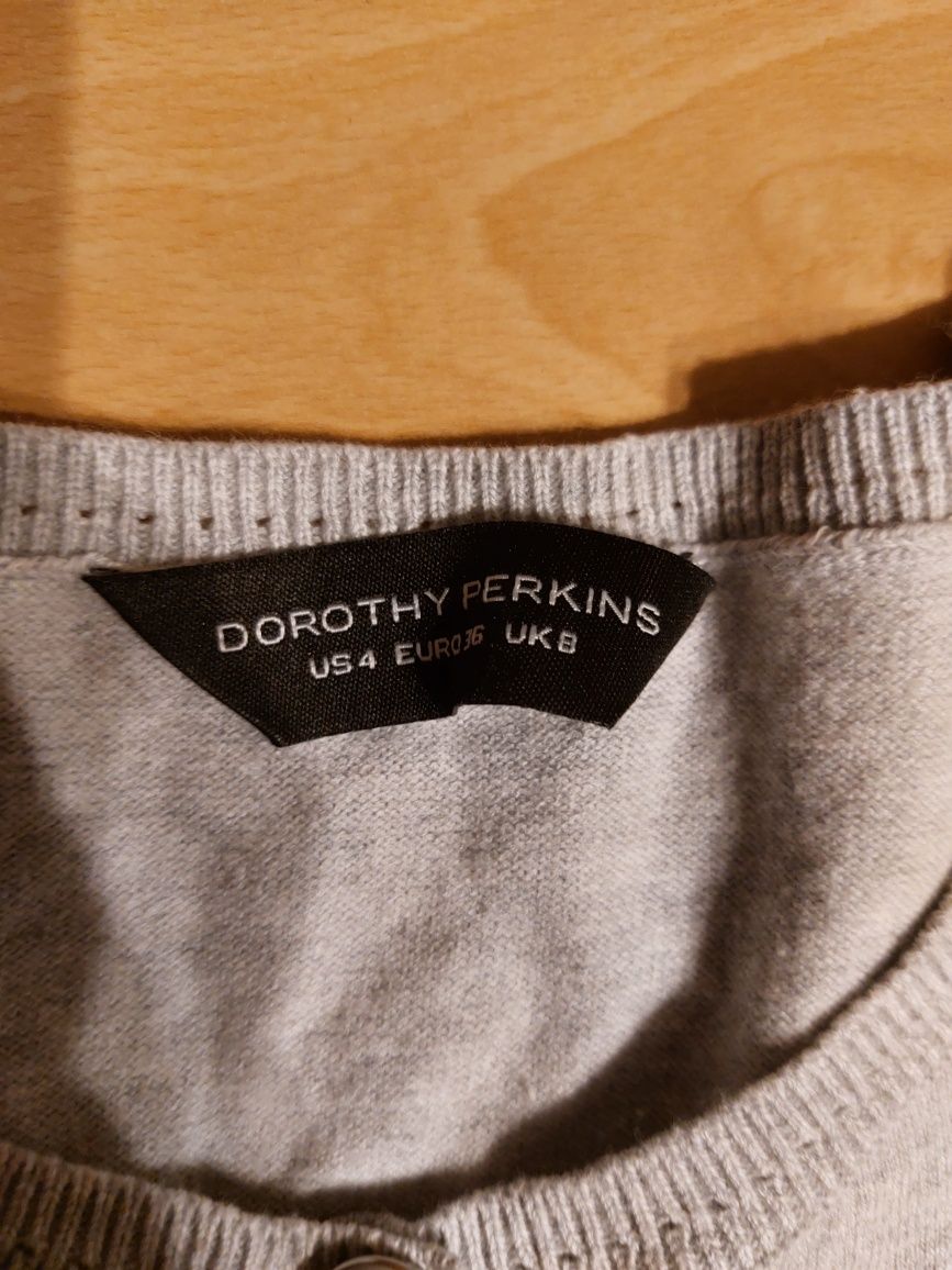 Sweterek Dorothy Perkins rozpinany 36 szary