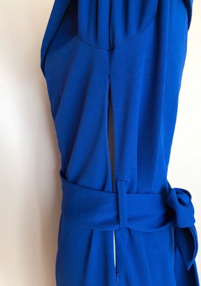 BOGMAR chabrowa sukienka maxi z rozcięciem plus size r. 46