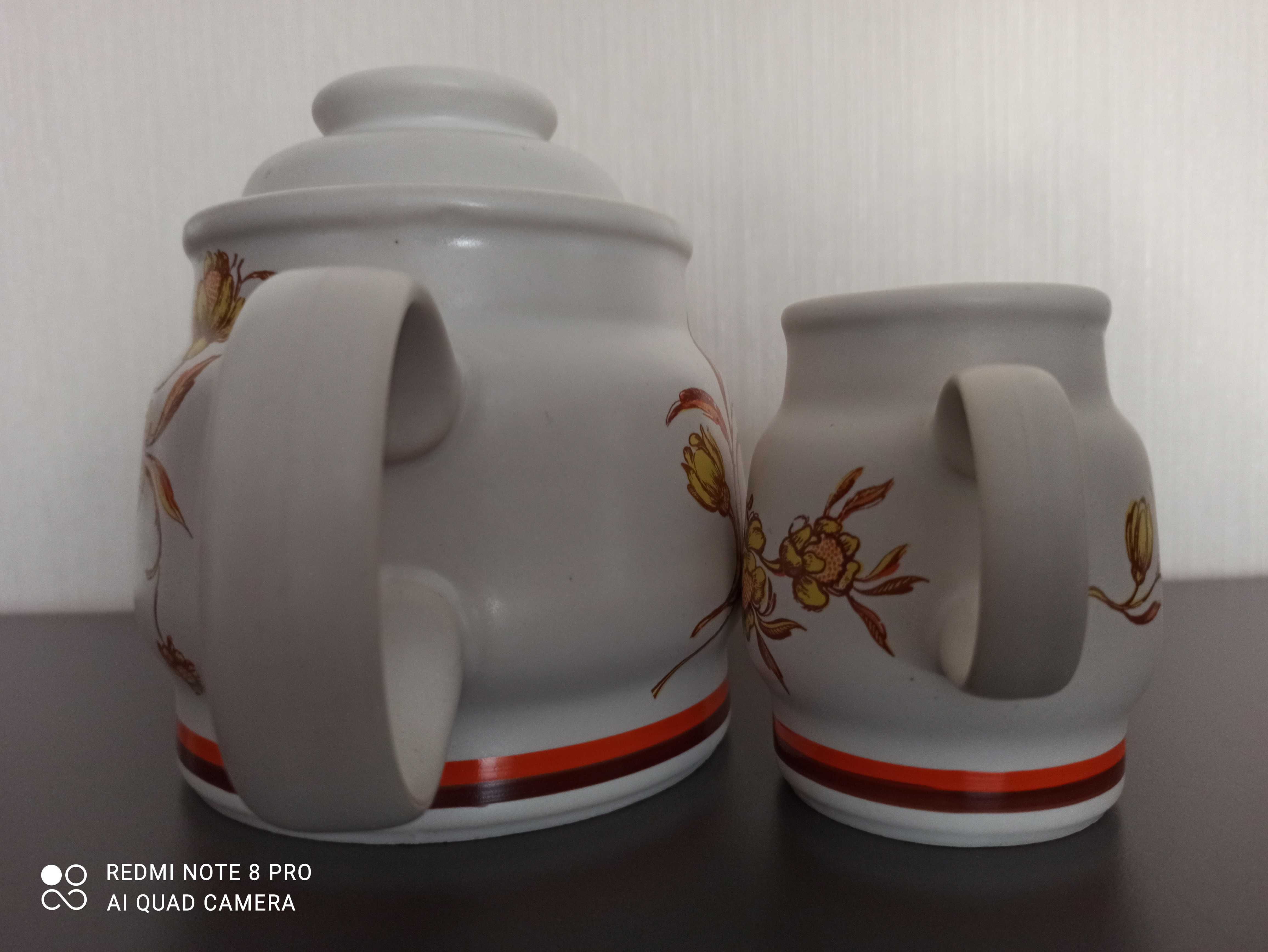 Imbryk, dzbanek, mlecznik, porcelit Pruszków