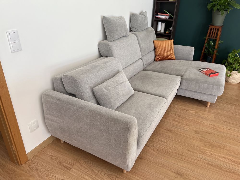 Sofá IKEA Chaise Longue | Tecido Cinzento