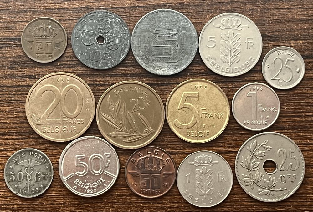 Monety Belgia każda inna.