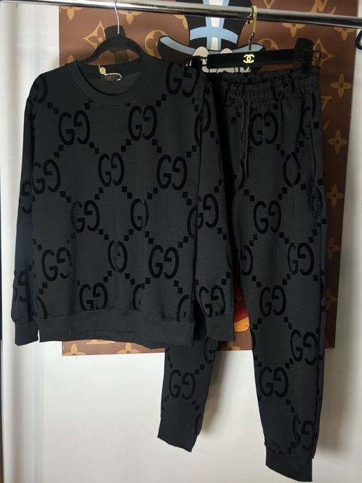 ЦЕНА ТАКОГО 3900! Мужской спортивный костюм Гуччи черный осень люкс