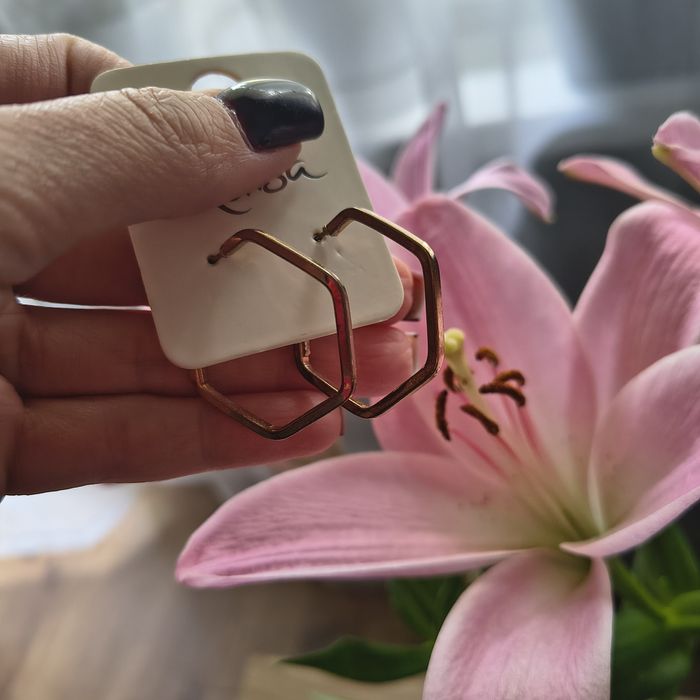 Kolczyki damskie pięciokąt