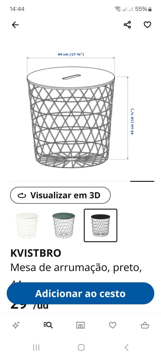 Mesa de arrumação Ikea