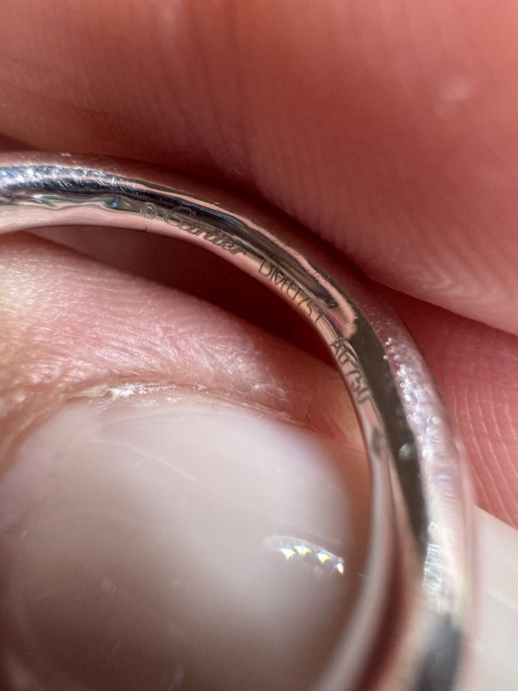 Золотое кольцо в стиле Cartier гвозьдь с бриллиантами белое золото