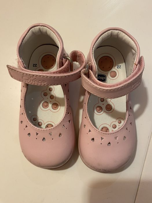 Sapatos fivela Chicco, cor de rosa, tamanho 22