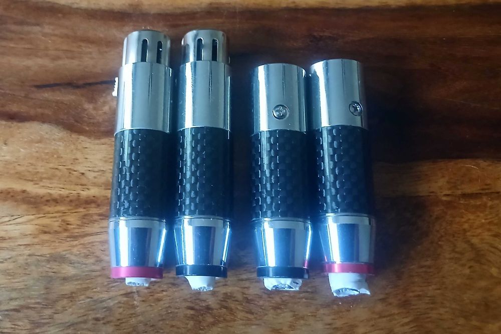 używane wtyki xlr Valab carbon - srebrne PINy