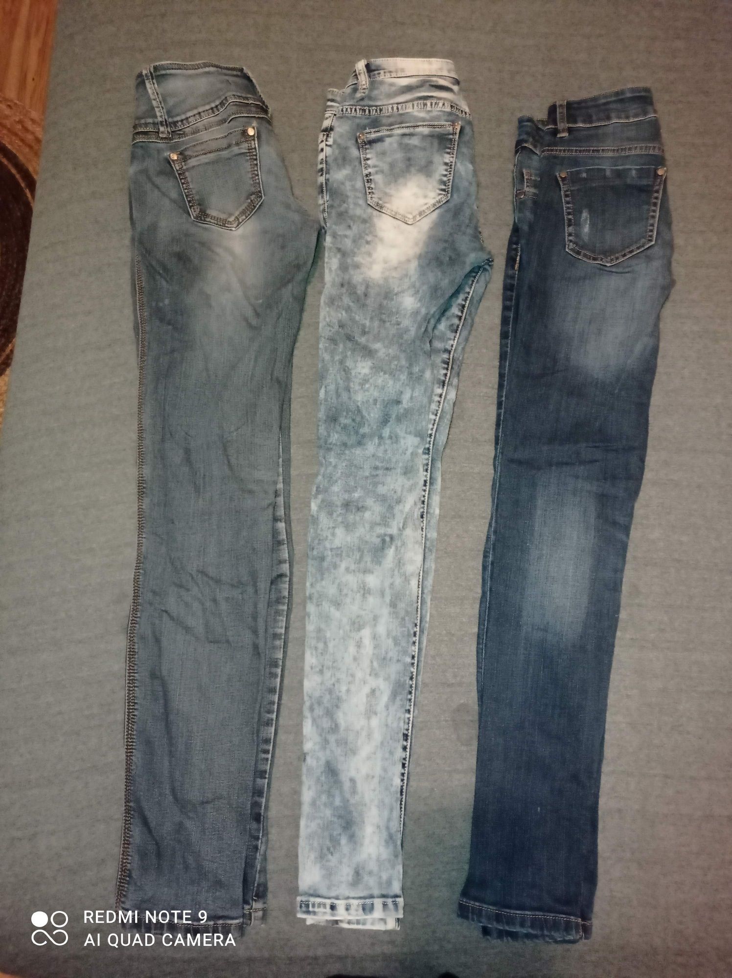 Wyprzedaż! 3szt jeansów r. 32 XXS jeans