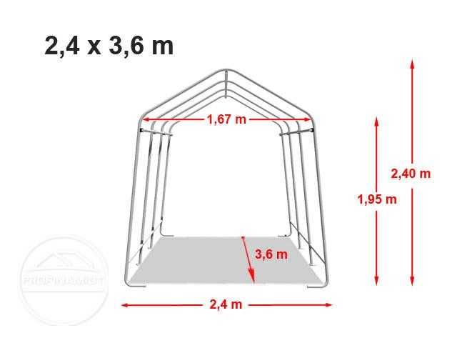 2,4x3,6m, Namiot garażowy, schowek ogrodowy PVC 500 N, ciemnozielony