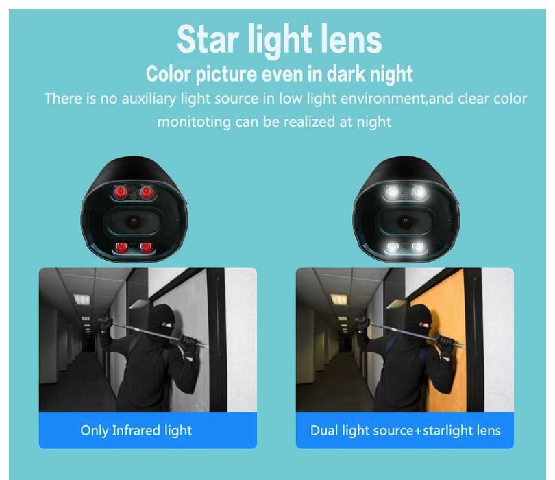 Вулична металева IP камера відеоспостереження 4MP 2.8mm з аудіо Onvif