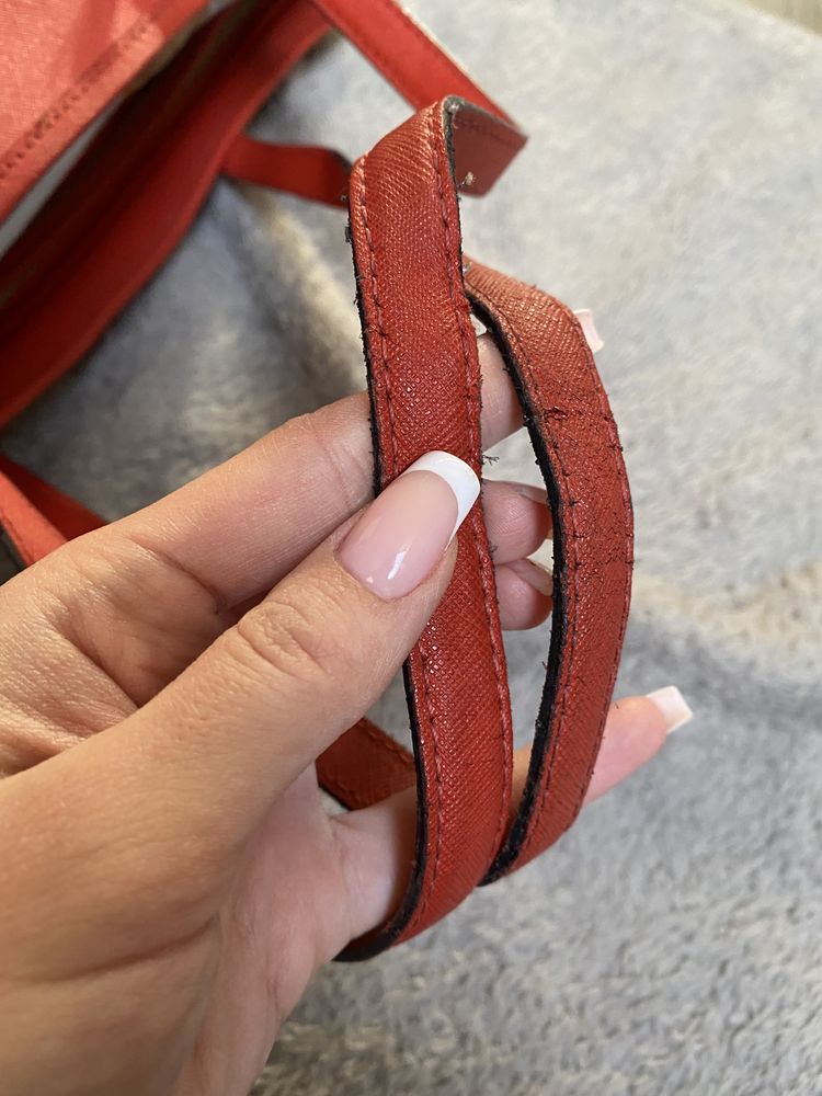 Oryginalna shopperka skórzana michael kors