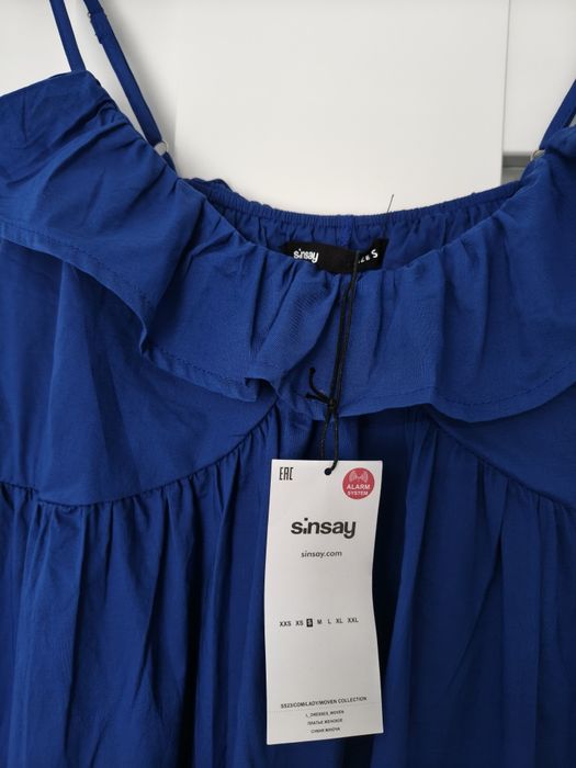 Sukienka niebieska nowa z metką chabrowa Sinsay letnia lato boho falba