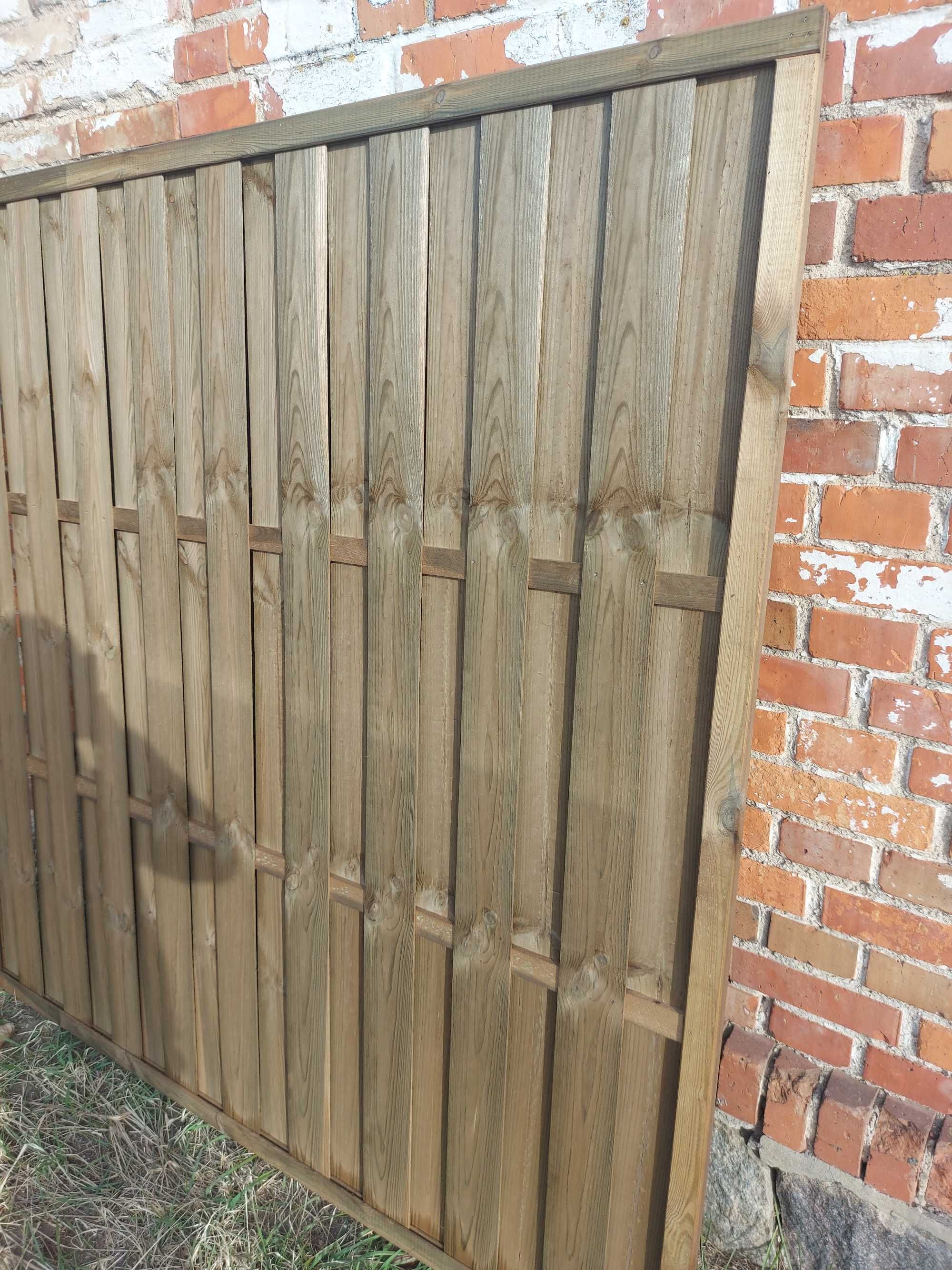 Płot ogrodowy lamelowy panel przęsła drewniane 180x180cm 1800x1800mm