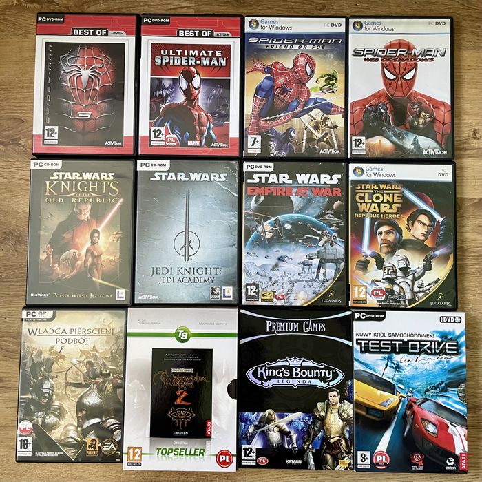 Zestaw Gier komputerowych PC Star Wars Spider-Man Lord of the Rings