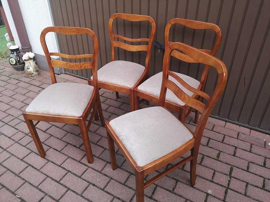 Krzesła ART-DECO Stare Antyk Komplet 4 Sztuki Po Renowacji.