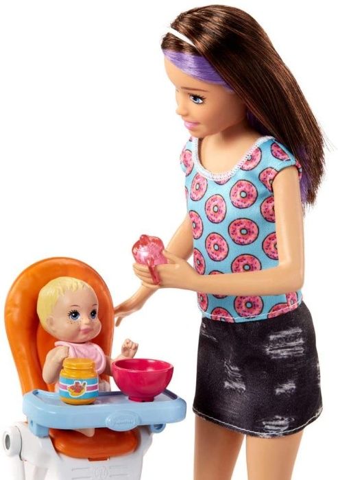 Набор Кукла Барби няня Barbie Babysitting with Color-Change Baby Doll