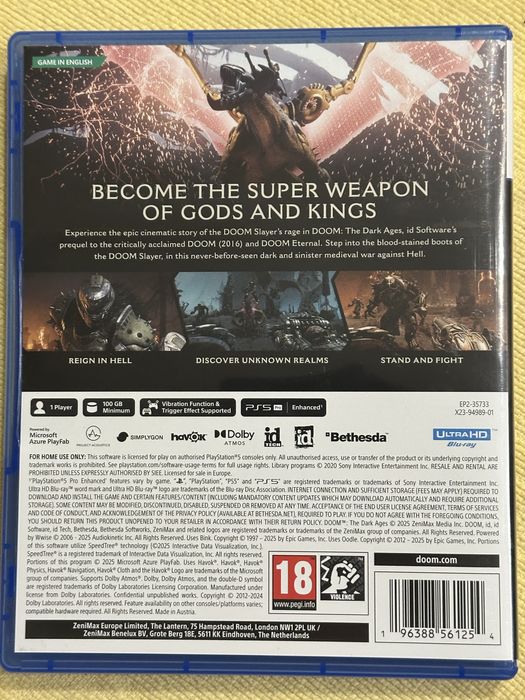 Продам игру DOOM DARK AGES PS5