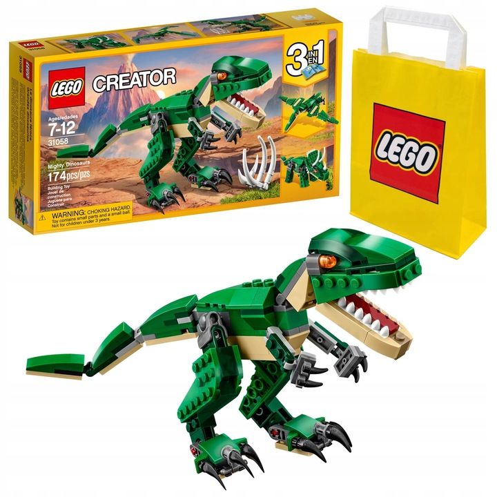 Klocki Lego Creator 31058 Potężne Dinozaury 3w1 Dinozaur Dla Dzieci +